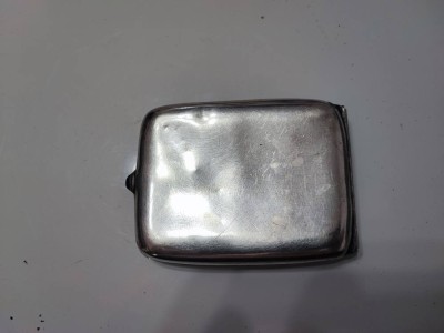 Tabachera vintage din argint cu smarald foto