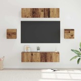 vidaXL Set comodă TV 6 pcs Lemn vechi Mediu 30.5 x 30 x 30 cm