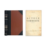 I. Peltz, Actele Vorbește, volum bibliofil, cu dedicația autorului pentru N. D. Cocea