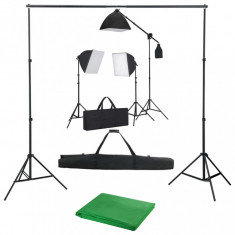 Kit studio foto cu lumini softbox si fundal GartenMobel Dekor foto