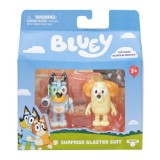 Set de joaca cu 2 figurine, Bluey, Surprise Blaster Suit, Bluey si Chucky