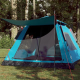 vidaXL Cort de camping cupolă 5 persoane, setare rapidă, albastru