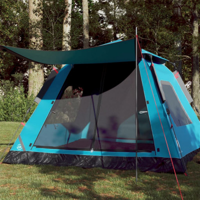 vidaXL Cort de camping cupolă 5 persoane, setare rapidă, albastru foto
