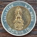 (M1435) MONEDA THAILANDA - 10 BAHT - REGELE RAMA X, BIMETALICA