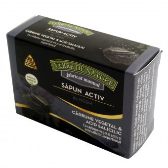 Sapun Activ de Neem cu carbune vegetal si acid salicilic 100 g foto