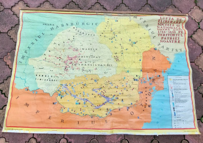 (1) Harta veche mare Lupta de eliberare sociala si nationala Romania 1748-1848 foto