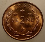 1.066 SAMOA BRITISH ADMINISTRATION 2 SENE 1967 XF/AUNC, Australia si Oceania, Bronz