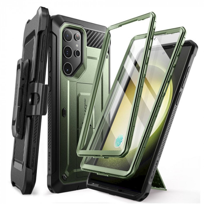 Husa si Clema Curea Supcase Unicorn Beetle Pro pentru Samsung Galaxy S24 Ultra Verde