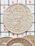 1250 Marea Britanie UK Anglia 3 pence 1916 George V (1st issue) km 813 argint, Europa