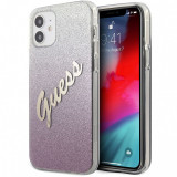 Husa Plastic - TPU Guess Vintage pentru Apple iPhone 12 mini, Roz GUHCP12SPCUGLSPI