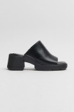 Miista slapi de piele Clarin femei, culoarea negru, cu toc drept, E8_3636