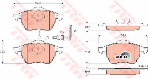 Set placute frana,frana disc AUDI TT (8N3) (1998 - 2006) TRW GDB1403