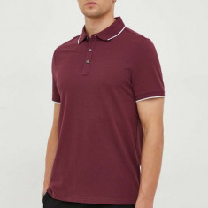 Michael Kors tricou polo barbati, culoarea bordo, neted