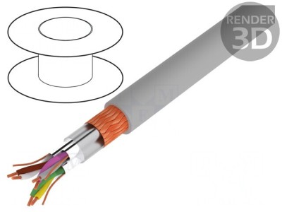 Cablu ecranat PVC gri 3x2x0,34mm2 250V foto