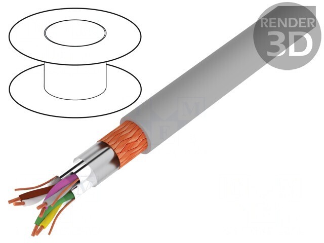 Cablu ecranat PVC gri 3x2x0,34mm2 250V