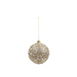 Globuri de Craciun, auriu, SYQB-0122108, 8 cm, plastic, rotunde, set 4 bucati