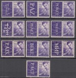 1956 LP 406 b ZIUA INTERNATIONALA A COPILULUI 10 VINIETE DIFERITE STANGA MNH, Nestampilat