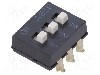Intrerupator DIP, 2 pozitii, montare SMT, 3 sectiuni, OMRON OCB - A6SN3104
