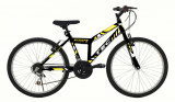 Bicicleta MTB Tec Strong, culoare negru/galben, roata 26&quot;, cadru din otel PB Cod:222637000309