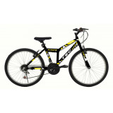 Bicicleta MTB Tec Strong, culoare negru/galben, roata 26&quot;, cadru din otel PB Cod:222637000309