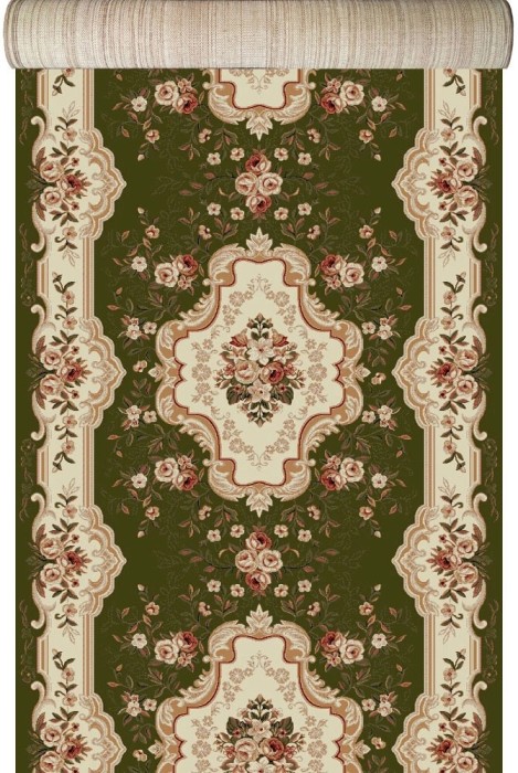 Traversa Covor, Lotos 570, Verde, Latime 60 cm, Diverse Lungimi