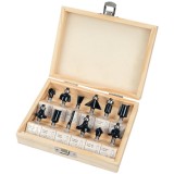Vorel 22552 - Set cutite frezat tija 6 mm ambalaj lemn 12 bucati