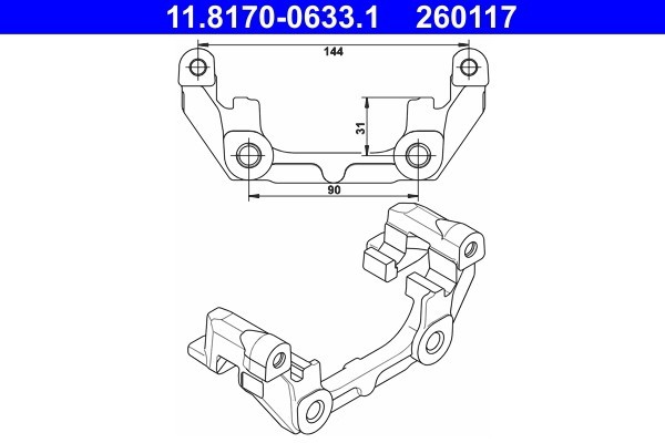 ATE 11.8170-0633.1 Suport,etrier