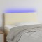 vidaXL Tăblie de pat cu LED, crem, 80x5x78/88 cm, piele ecologică 3121406