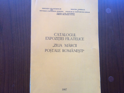 catalogul expozitiei filatelice ziua marcii postale romanesti A.F.R. 1987 RSR foto