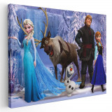 Tablou afis Frozen desene animate 2238 Tablou canvas pe panza CU RAMA 80x120 cm