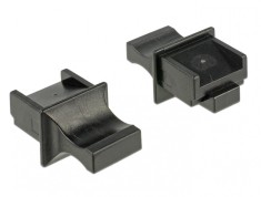 Protectie impotriva prafului pentru conector RJ45 cu prindere Negru set 10 buc, Delock 64020