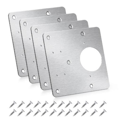 Set 4 elemente de reparare a balamalei, AEWOYAD, inox, cu suruburi, argintiu