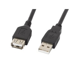 Cablu USB-A M/F 2.0 0,7 m negru