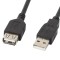 Cablu USB-A M/F 2.0 5 m negru