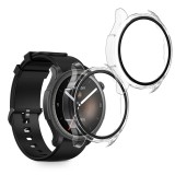 Set 2 Huse Kwmobile cu sticla securizata pentru Amazfit Balance, Transparent, Plastic, KWM0000254M001C