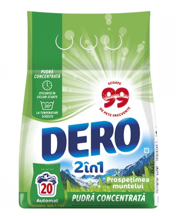 Detergent de rufe pudră automat Roua Muntelui 2&icirc;n1, 20 spălări, 1.5kg