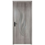 Usa de interior din lemn cu geam, SuperDoor F03-88-L, stanga / dreapta, gri, 88 x 203 cm