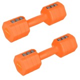 Cumpara ieftin Set gantere reglabile HMS HL03 2 x 2.5 KG, portocaliu FitLine Training