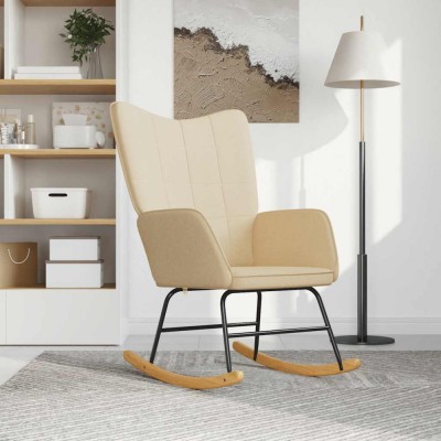 Scaun balansoar, crem, material textil foto
