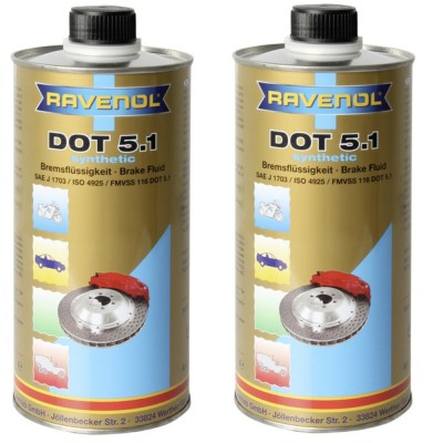 Pachet 2 litri lichid de frana Ravenol DOT 5.1 foto