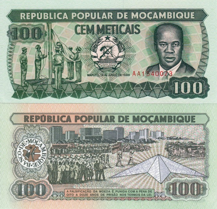 MOZAMBIC 100 meticais 1989 UNC!!!