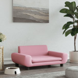 VidaXL Pat de c&acirc;ini, roz, 70x45x33 cm, catifea