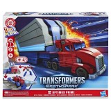 TRANSFORMERS EARTHSPARK CAMION CU REMORCA DE LUPTA OPTIMUS PRIME SuperHeroes ToysZone