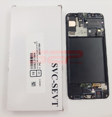 LCD+Touchscreen cu Rama Samsung Galaxy A30s / A307F BLACK original foto