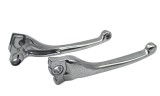 Set manete frana stanga dreapta scuter Piaggio Liberty 50, Piaggio Zip, Fly, Typhoon, argintiu aluminiu, TM Motorcycle Parts