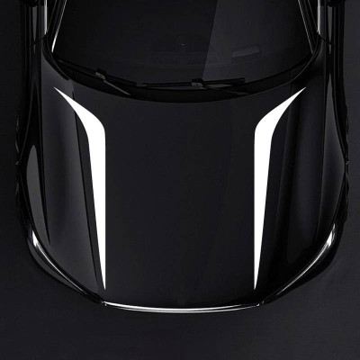 Set 2 stickere autoadezive Tuning, model &amp;quot;Hood Stripes V2&amp;quot;, dimensiune 100 x 26 foto