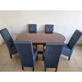 Set Glamy Blue 4 masa 160-200-240-280 cm + 6 scaune PERSONALIZABIL PE CULORI
