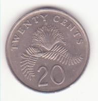 Singapore 20 cenți 1990 - Calliandra surinamensis foto
