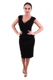 V835-1 Rochie office eleganta cu decolteu si peplum, M/L