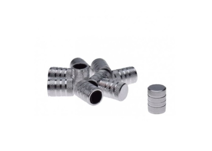 Set 10 capace metalice ventil roata, argintii
